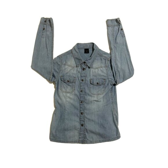London Jeans Other - London Jeans Girls Light Blue Denim Shirt Top Size Small Preowned